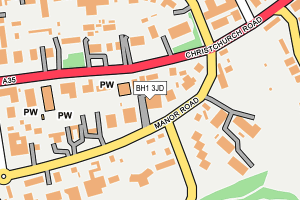 BH1 3JD map - OS OpenMap – Local (Ordnance Survey)