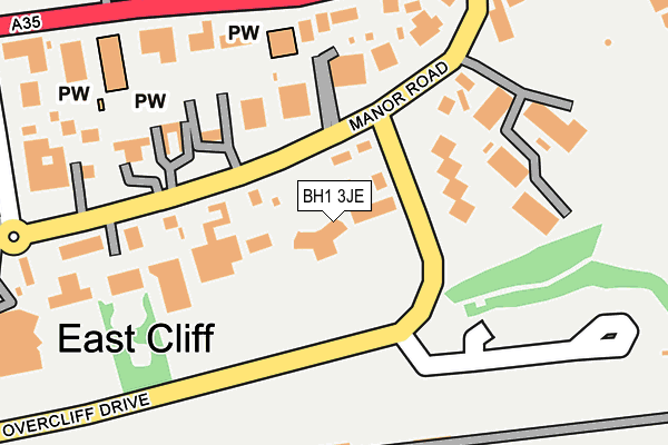 BH1 3JE map - OS OpenMap – Local (Ordnance Survey)