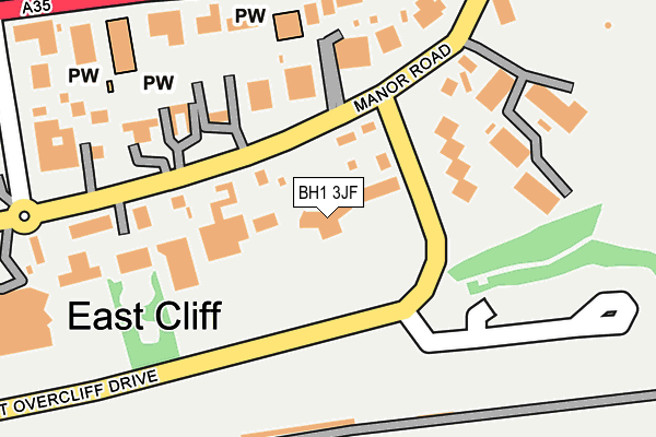 BH1 3JF map - OS OpenMap – Local (Ordnance Survey)