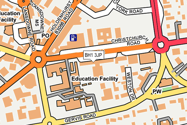 BH1 3JP map - OS OpenMap – Local (Ordnance Survey)