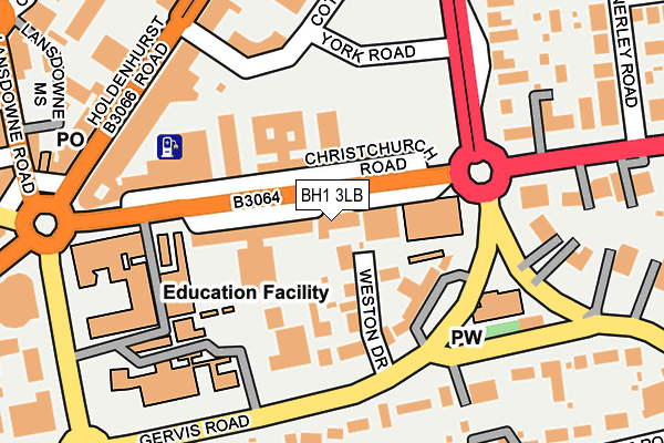 BH1 3LB map - OS OpenMap – Local (Ordnance Survey)