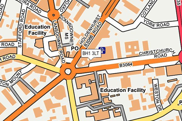 BH1 3LT map - OS OpenMap – Local (Ordnance Survey)