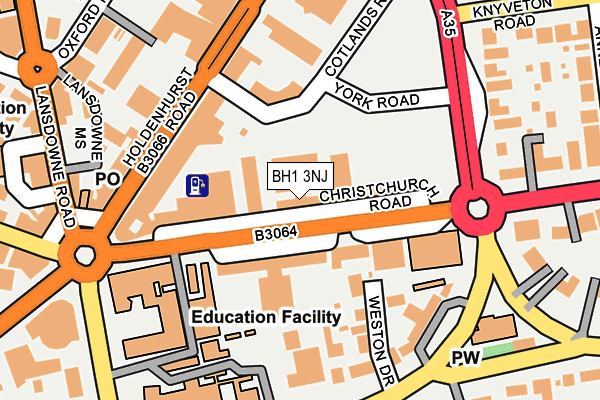 BH1 3NJ map - OS OpenMap – Local (Ordnance Survey)