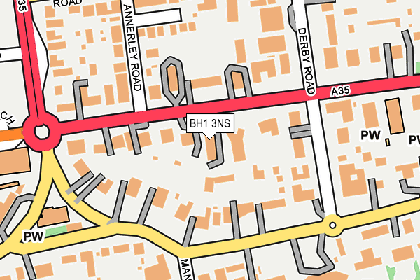 BH1 3NS map - OS OpenMap – Local (Ordnance Survey)