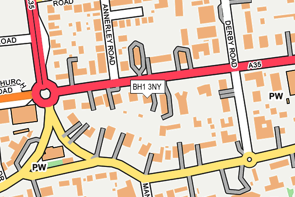 BH1 3NY map - OS OpenMap – Local (Ordnance Survey)