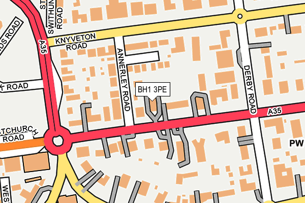 BH1 3PE map - OS OpenMap – Local (Ordnance Survey)