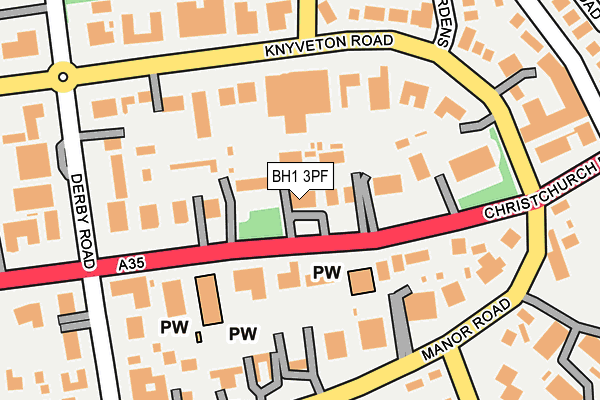 BH1 3PF map - OS OpenMap – Local (Ordnance Survey)