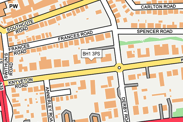 BH1 3PS map - OS OpenMap – Local (Ordnance Survey)