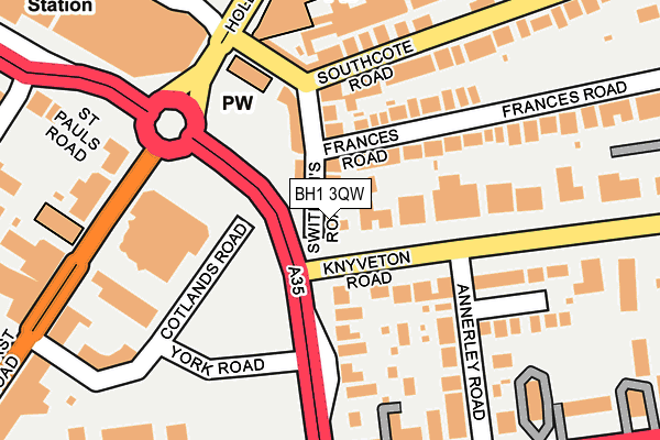 BH1 3QW map - OS OpenMap – Local (Ordnance Survey)