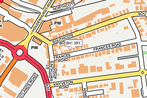 BH1 3RY map - OS OpenMap – Local (Ordnance Survey)
