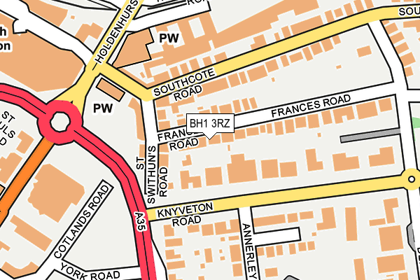 BH1 3RZ map - OS OpenMap – Local (Ordnance Survey)