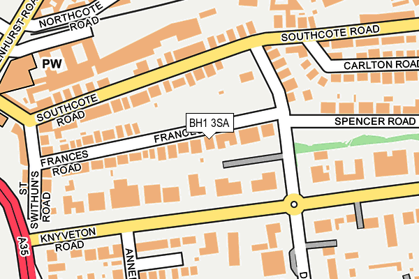 BH1 3SA map - OS OpenMap – Local (Ordnance Survey)