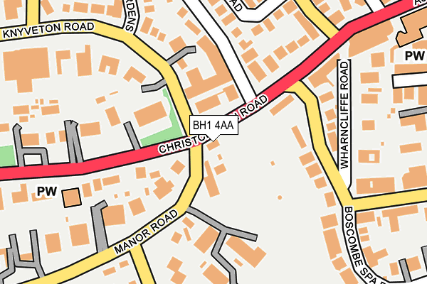 BH1 4AA map - OS OpenMap – Local (Ordnance Survey)