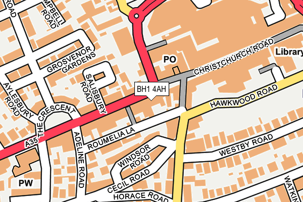 BH1 4AH map - OS OpenMap – Local (Ordnance Survey)
