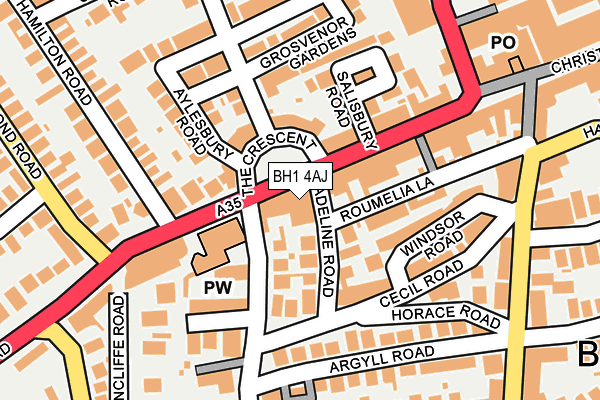 BH1 4AJ map - OS OpenMap – Local (Ordnance Survey)
