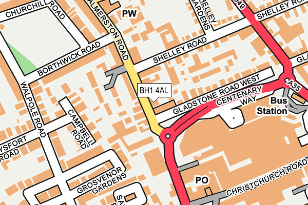 BH1 4AL map - OS OpenMap – Local (Ordnance Survey)