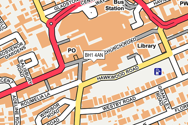 BH1 4AN map - OS OpenMap – Local (Ordnance Survey)