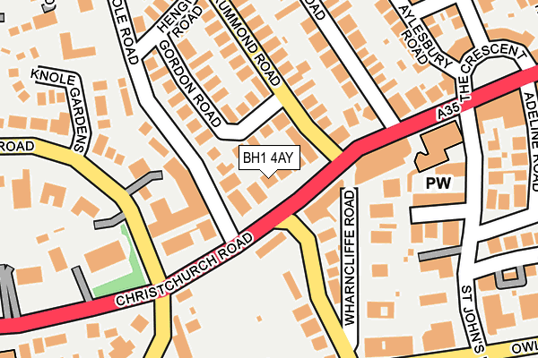 BH1 4AY map - OS OpenMap – Local (Ordnance Survey)