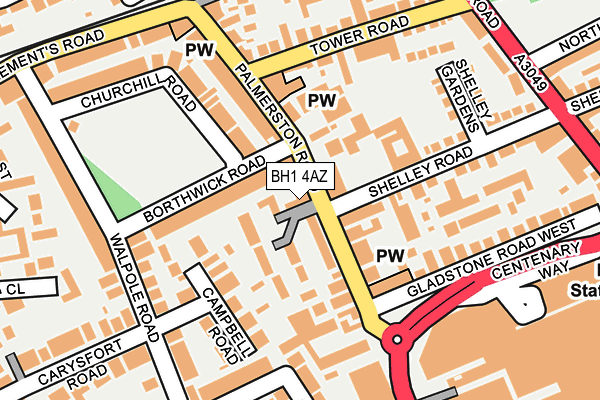 BH1 4AZ map - OS OpenMap – Local (Ordnance Survey)