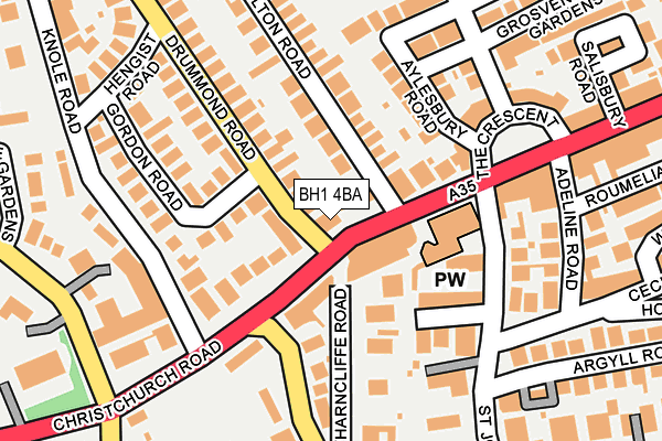 BH1 4BA map - OS OpenMap – Local (Ordnance Survey)
