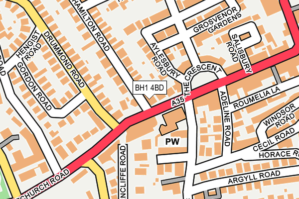BH1 4BD map - OS OpenMap – Local (Ordnance Survey)