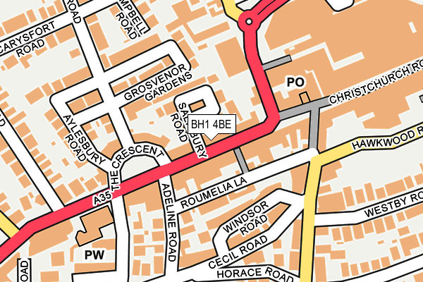 BH1 4BE map - OS OpenMap – Local (Ordnance Survey)