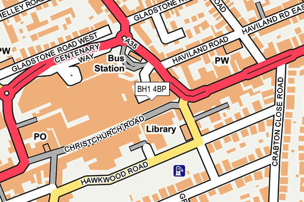BH1 4BP map - OS OpenMap – Local (Ordnance Survey)