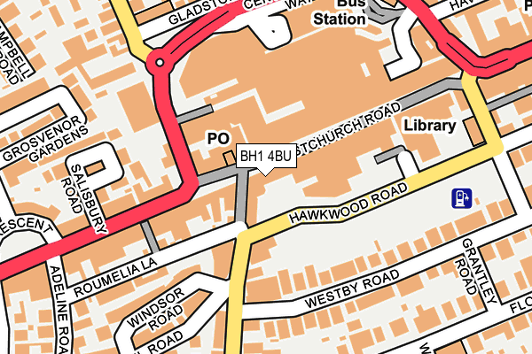 BH1 4BU map - OS OpenMap – Local (Ordnance Survey)