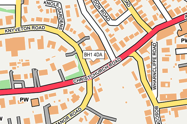BH1 4DA map - OS OpenMap – Local (Ordnance Survey)