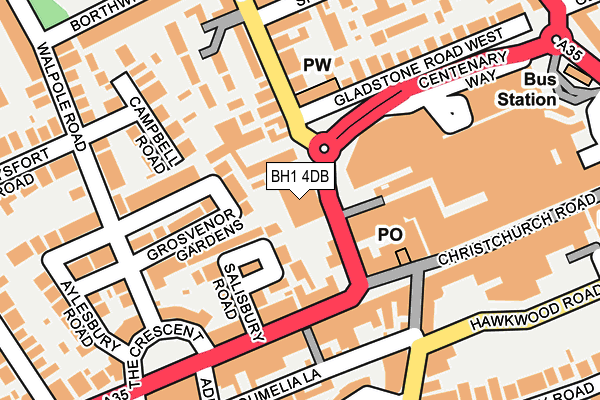 BH1 4DB map - OS OpenMap – Local (Ordnance Survey)