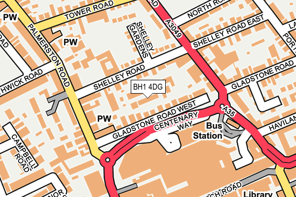BH1 4DG map - OS OpenMap – Local (Ordnance Survey)