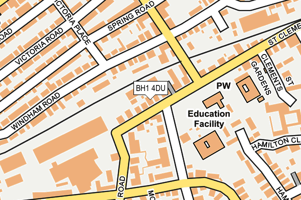 BH1 4DU map - OS OpenMap – Local (Ordnance Survey)