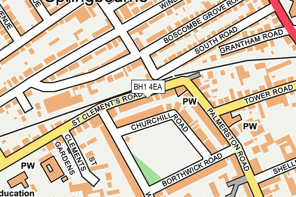 BH1 4EA map - OS OpenMap – Local (Ordnance Survey)