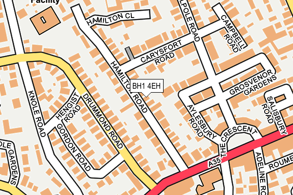 BH1 4EH map - OS OpenMap – Local (Ordnance Survey)