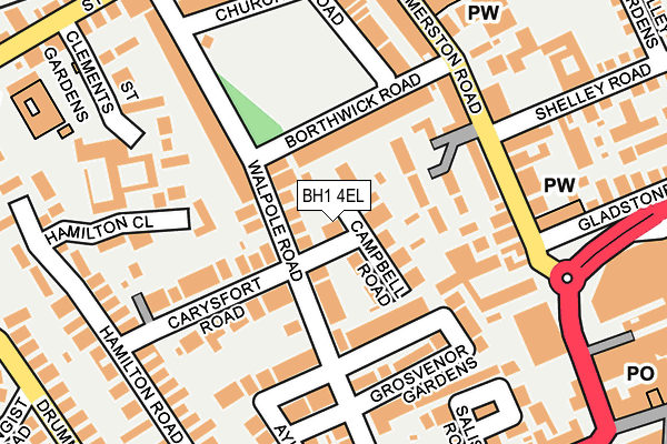 BH1 4EL map - OS OpenMap – Local (Ordnance Survey)