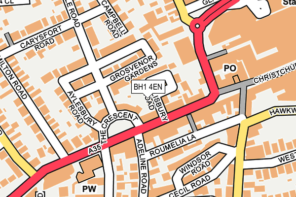 BH1 4EN map - OS OpenMap – Local (Ordnance Survey)