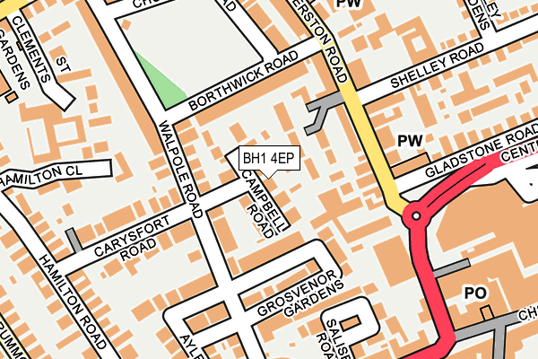 BH1 4EP map - OS OpenMap – Local (Ordnance Survey)