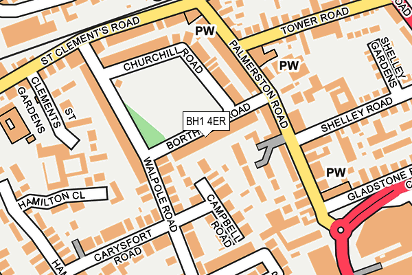 BH1 4ER map - OS OpenMap – Local (Ordnance Survey)