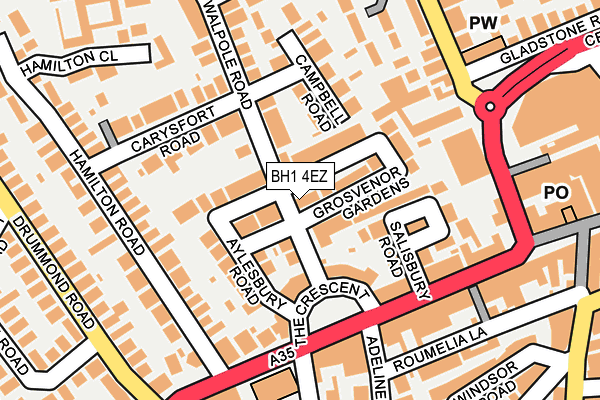 BH1 4EZ map - OS OpenMap – Local (Ordnance Survey)