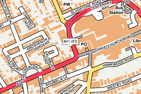 BH1 4FD map - OS OpenMap – Local (Ordnance Survey)