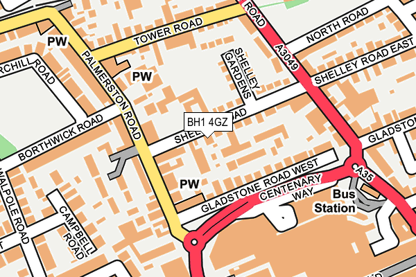 BH1 4GZ map - OS OpenMap – Local (Ordnance Survey)
