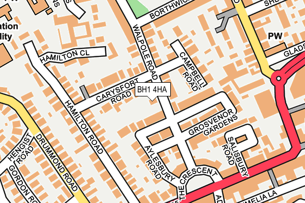 BH1 4HA map - OS OpenMap – Local (Ordnance Survey)