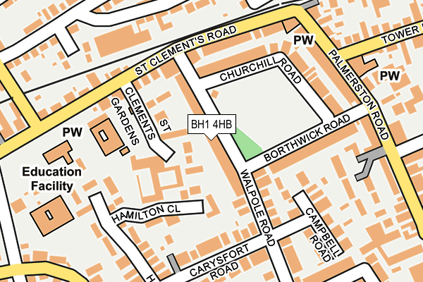 BH1 4HB map - OS OpenMap – Local (Ordnance Survey)