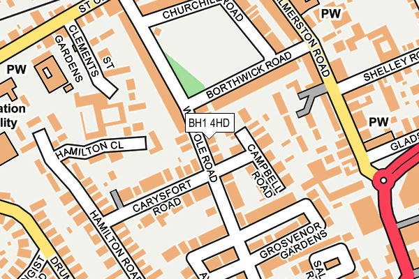 BH1 4HD map - OS OpenMap – Local (Ordnance Survey)