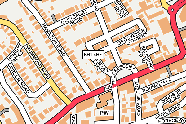 BH1 4HF map - OS OpenMap – Local (Ordnance Survey)