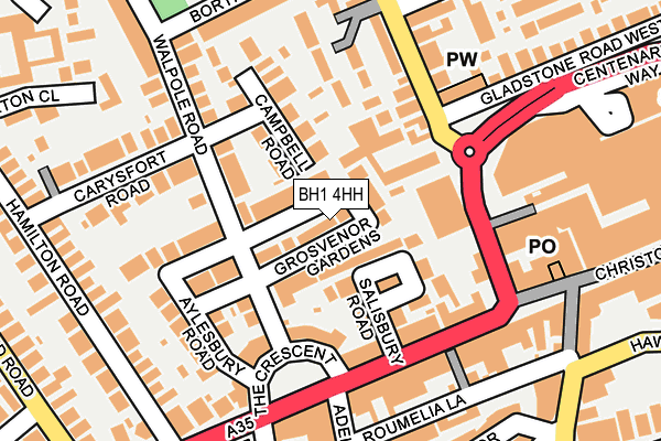 BH1 4HH map - OS OpenMap – Local (Ordnance Survey)