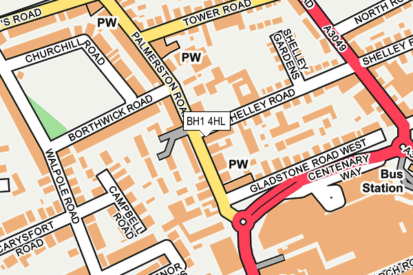 BH1 4HL map - OS OpenMap – Local (Ordnance Survey)