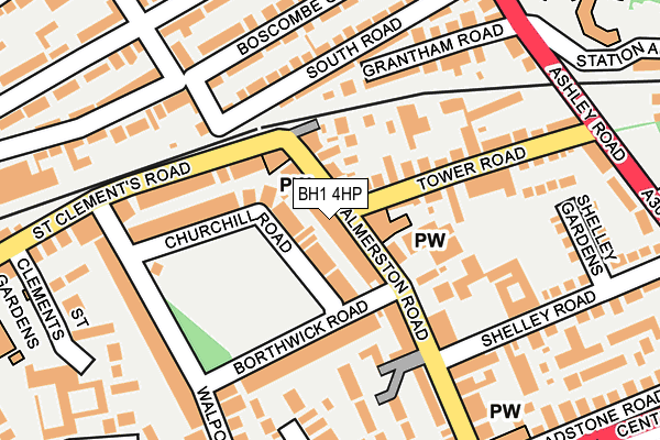 BH1 4HP map - OS OpenMap – Local (Ordnance Survey)
