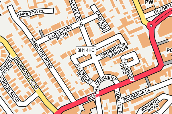 BH1 4HQ map - OS OpenMap – Local (Ordnance Survey)
