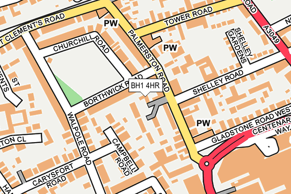 BH1 4HR map - OS OpenMap – Local (Ordnance Survey)